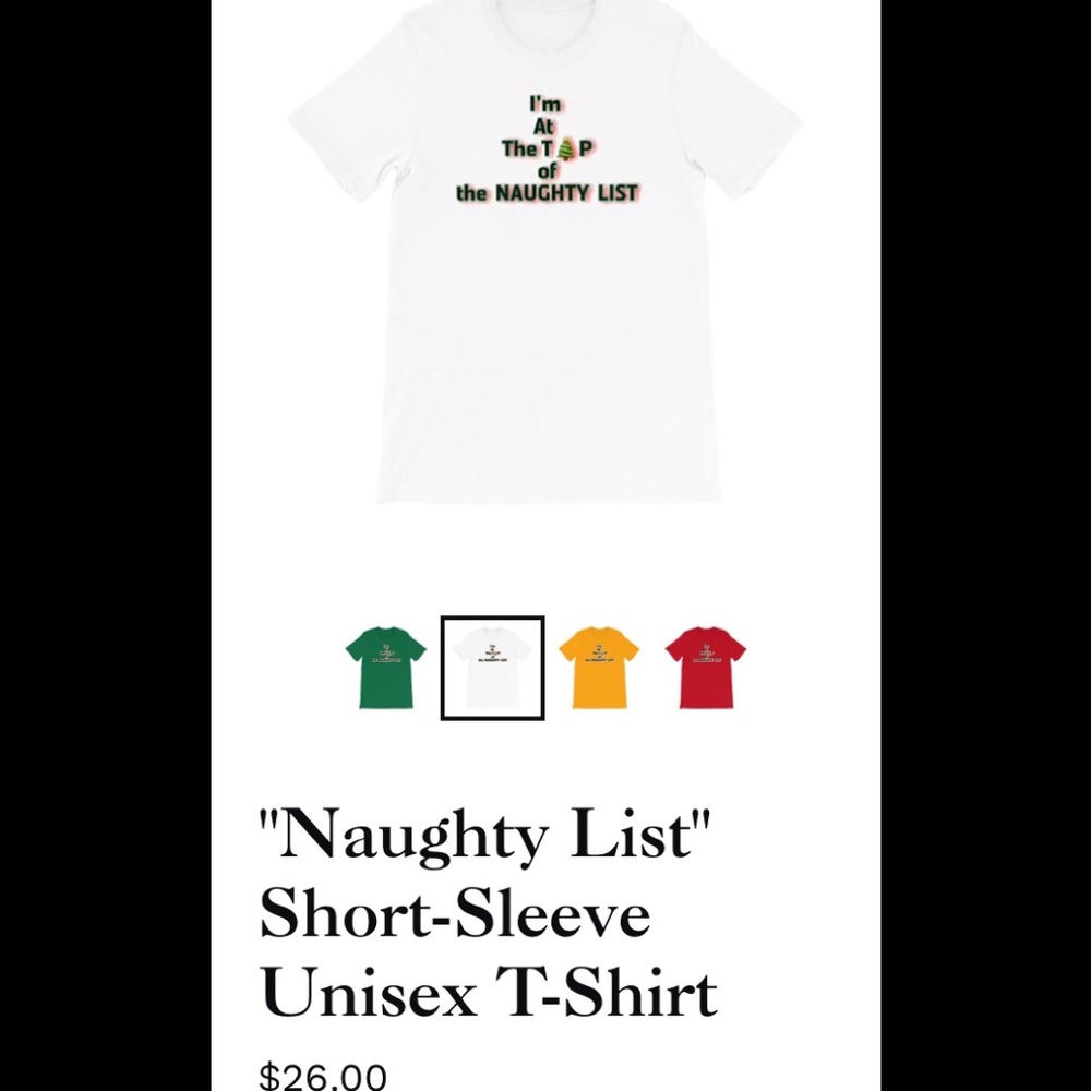Naughty List T-shirt Order Today!!